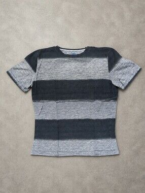 Old Navy Boys' Grey & Black Striped Crew Neck T‑Shirt